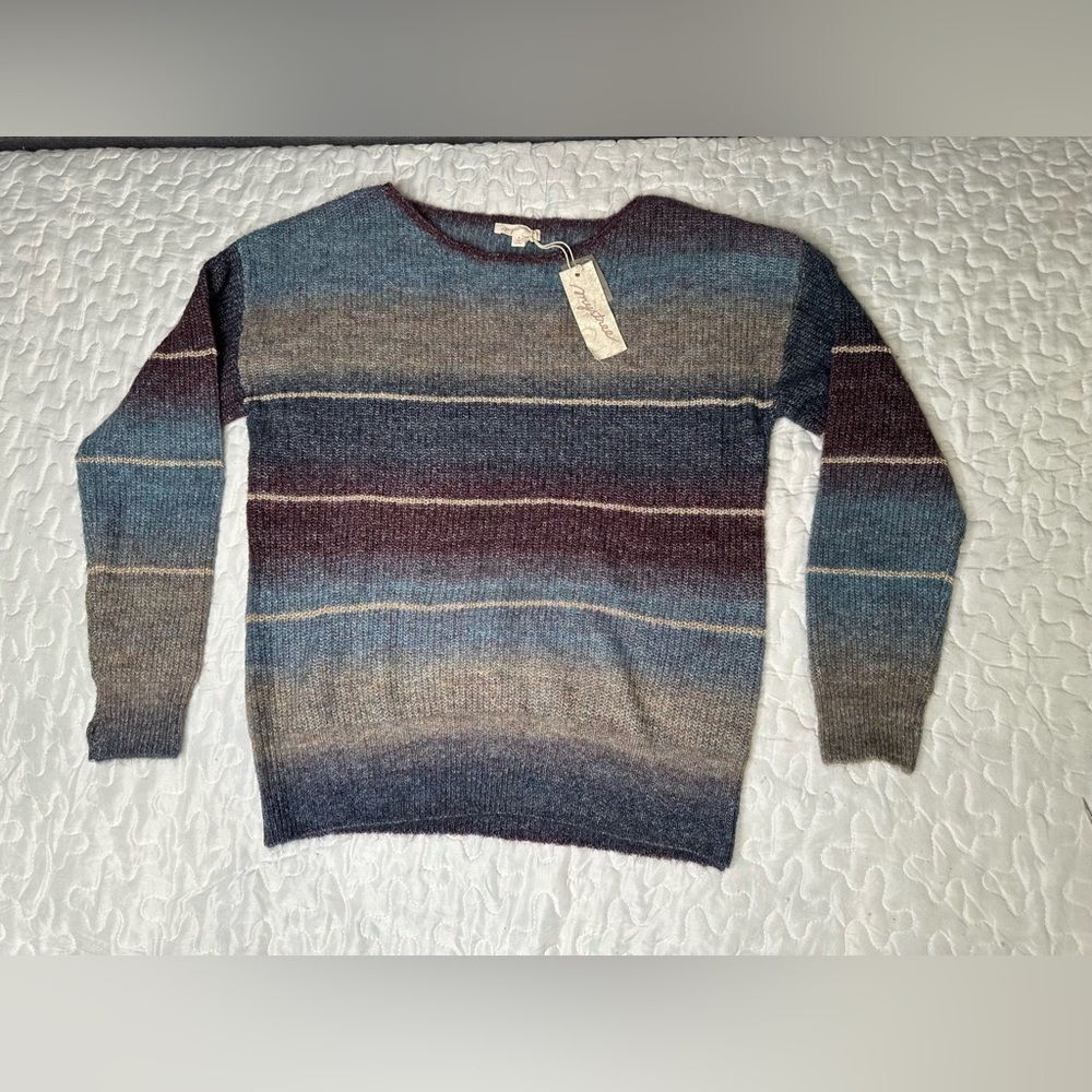 Mystree Ombre Striped Knit Sweater Small Cozy Gradient Pullover NWT Flawed - Picture 6 of 11